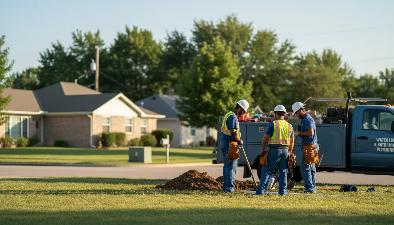 Residential water line and bathroom plumbing service in Memphis, IN